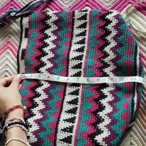 Mexican colombiam bohemian bucket bag purse handmade hobo - Picture 6 of 8